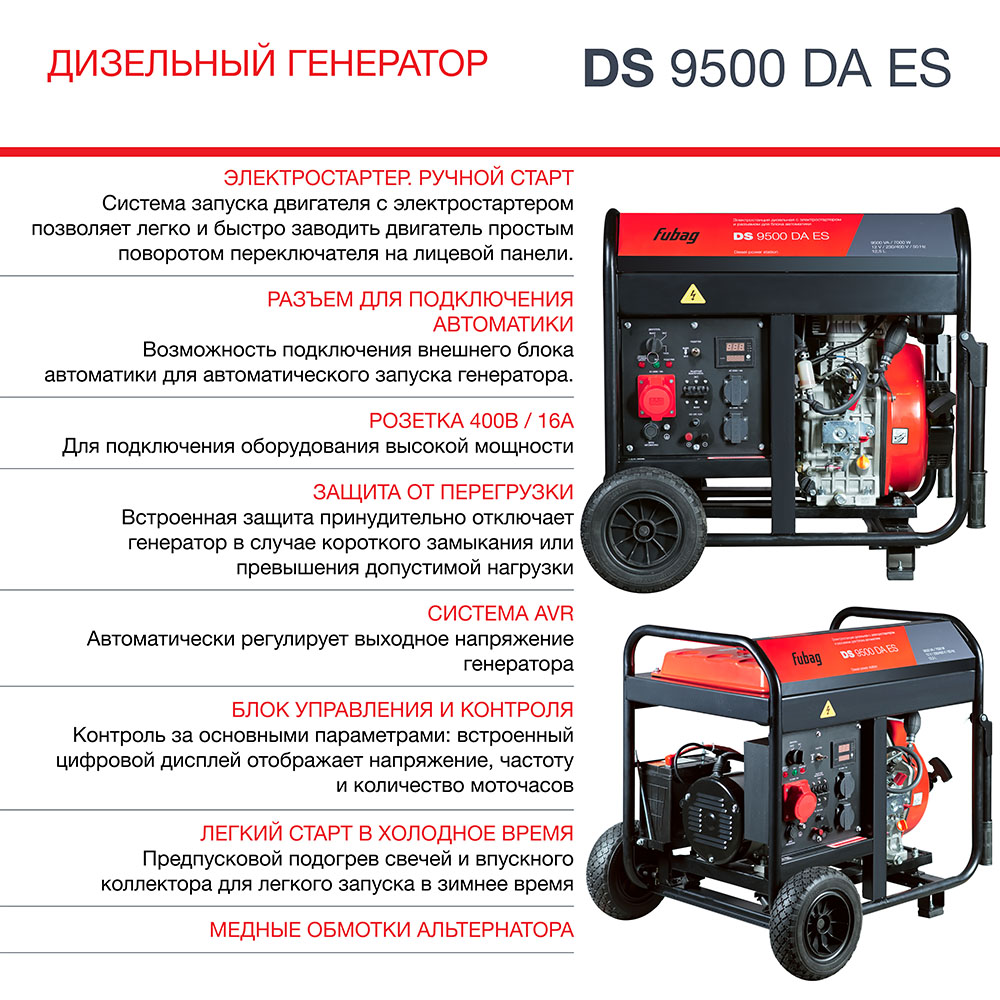 Электростанция дизельная DS 9500 DA ES