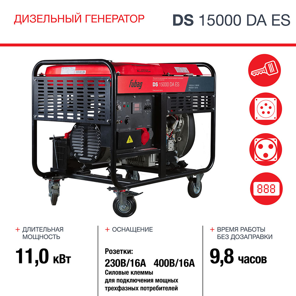 Дизельный генератор трёхфазный FUBAG DS 15000 DA ES