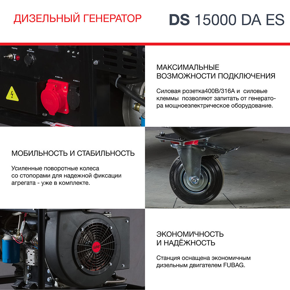 Дизельный генератор трёхфазный FUBAG DS 15000 DA ES